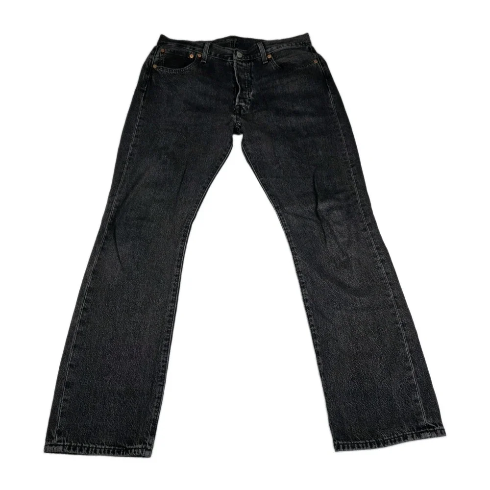 Levis Premium 501 XX Jeans Mens Size 34x32 Black Wash Straight Leg Denim Pants